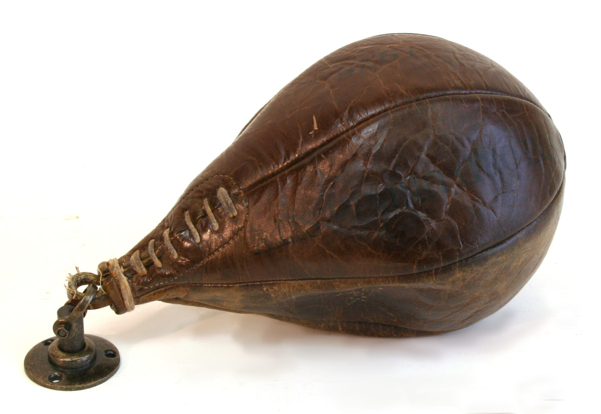 Rare early 1900s leather boxing bag - Urban Vintage Collectibles