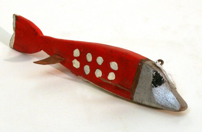 Hand-carved wood 1930's ice fishing lure - Urban Vintage Collectibles